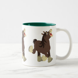 Caneca De Café Em Dois Tons Cavalo de Shire Exuberante Bonito