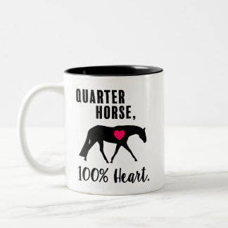 Caneca De Café Em Dois Tons Cavalo de um quarto, 100% coração - caça Seat