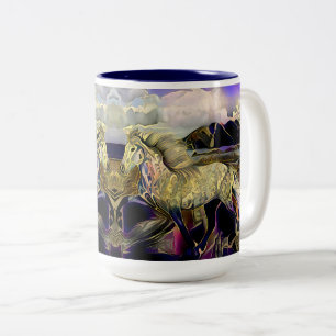 Caneca De Café Em Dois Tons Cavalo Islandês Art Déco