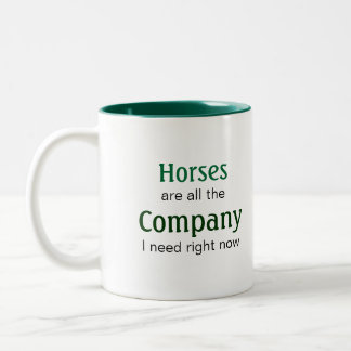 Caneca De Café Em Dois Tons Cavalo-Lover: Cavalos são Companhia