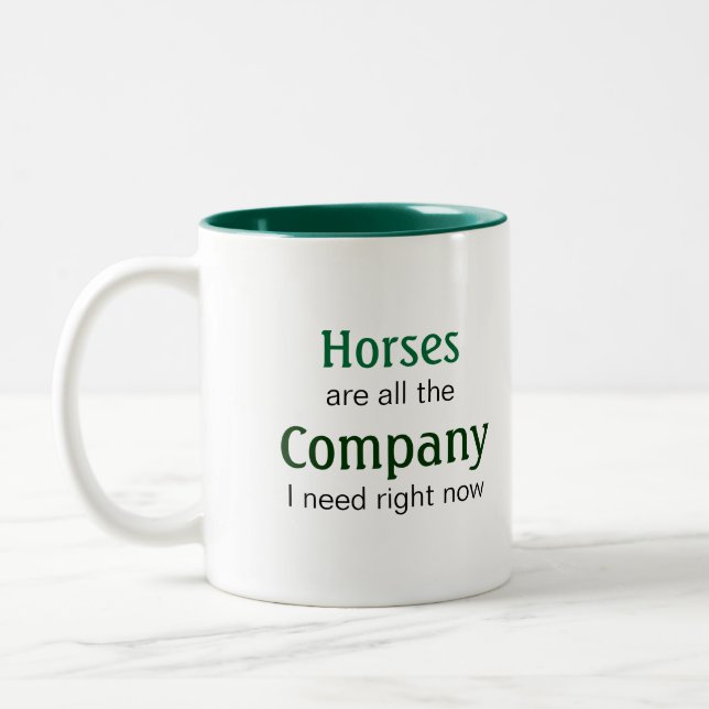 Caneca De Café Em Dois Tons Cavalo-Lover: Cavalos são Companhia (Esquerda)