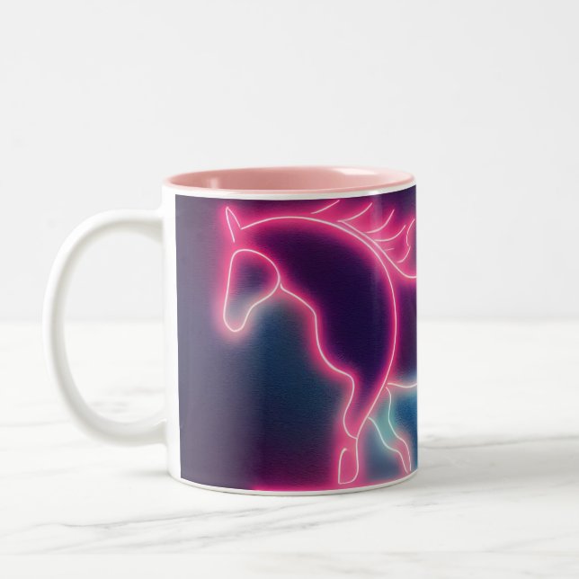 Caneca De Café Em Dois Tons Cavalo Luminoso de Luxo (Esquerda)