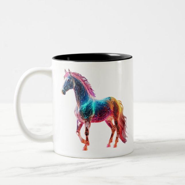 Caneca De Café Em Dois Tons Cavalo Majestoso (Esquerda)