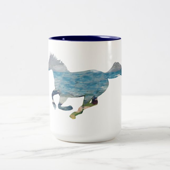 Caneca De Café Em Dois Tons Cavalo selvagem (Centro)