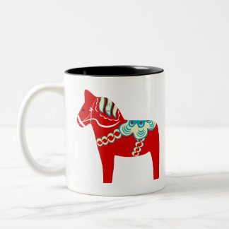 Caneca De Café Em Dois Tons Cavalo vermelho de Dala do escandinavo