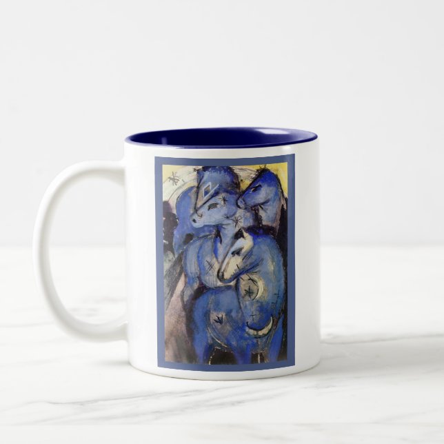 Caneca De Café Em Dois Tons Cavalos bonitos Franz Marc - cavaleiro azul (Esquerda)