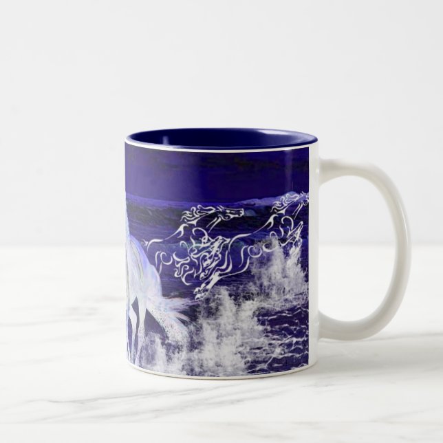 Caneca De Café Em Dois Tons Cavalos brancos (Direita)