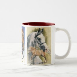 Caneca De Café Em Dois Tons Cavalos de triplo prazer