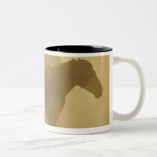 Caneca De Café Em Dois Tons Cavalos na cerca (Direita)
