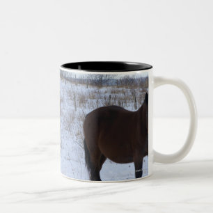 Caneca De Café Em Dois Tons Cavalos no cabo Kiritappu, prefeitura de Hokkaido,