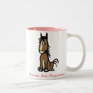 Caneca De Café Em Dois Tons Cavalos São Felicidade