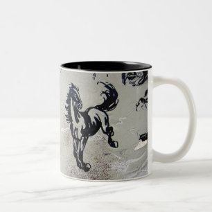 Caneca De Café Em Dois Tons "Cavalos Voadores"