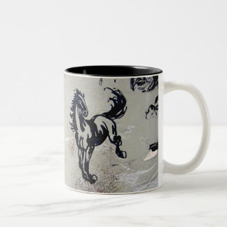 Caneca De Café Em Dois Tons "Cavalos Voadores"