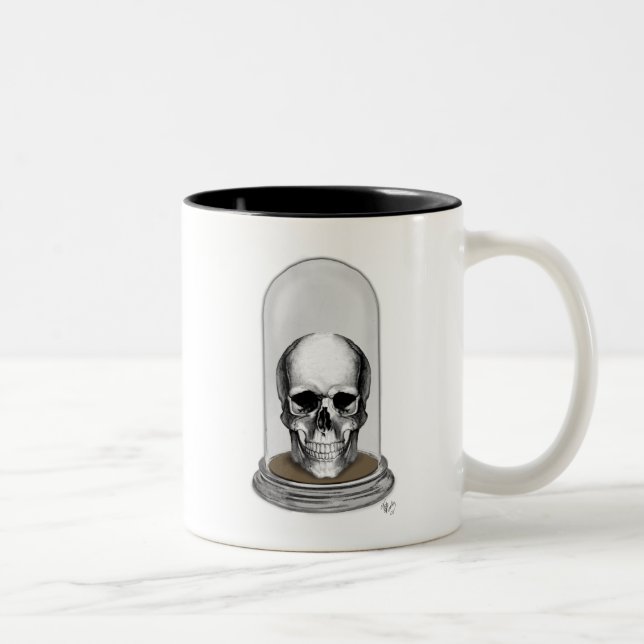 Caneca De Café Em Dois Tons Caveira No Jato 2 (Direita)