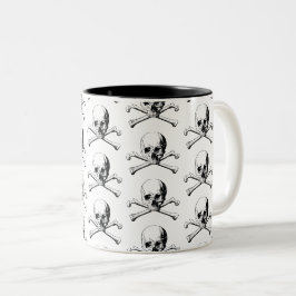 Caneca De Café Em Dois Tons Caveira Pirata