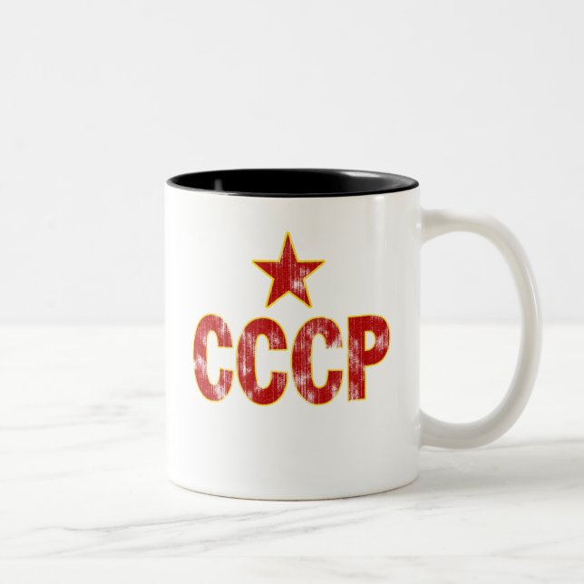 Caneca De Café Em Dois Tons CCCP (aparência vestida) (Direita)