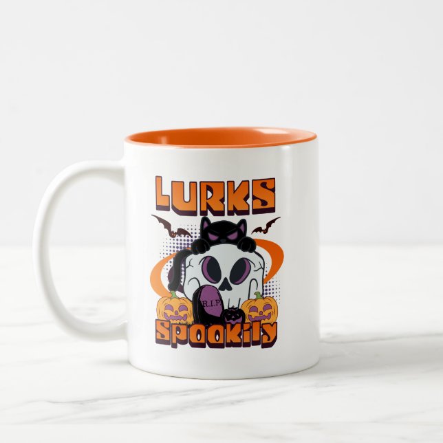 Caneca De Café Em Dois Tons CDlurksspookily (Esquerda)