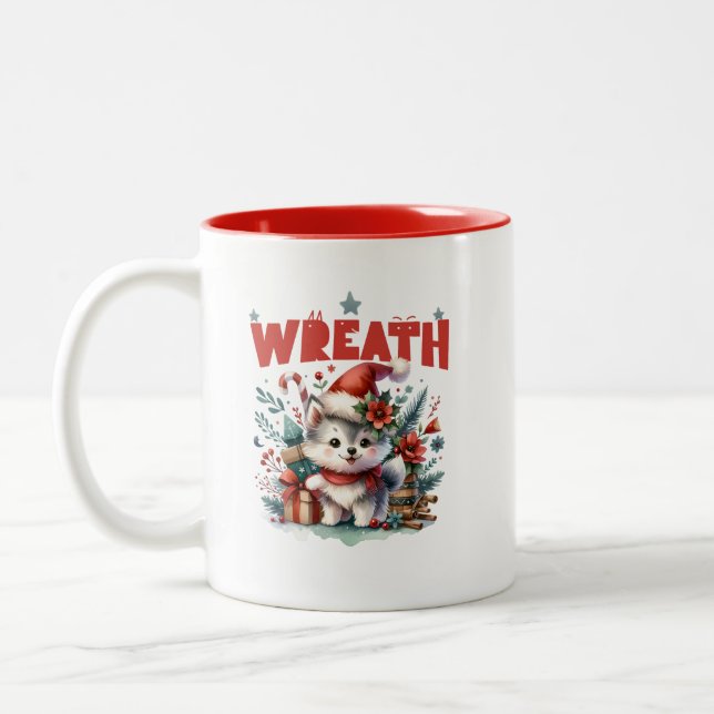 Caneca De Café Em Dois Tons CDwreathred (Esquerda)