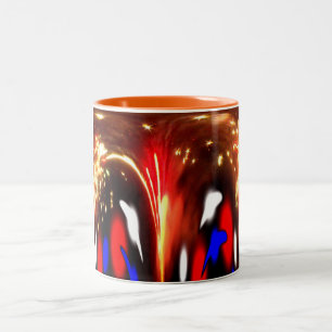Caneca De Café Em Dois Tons Celebração cósmica