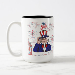 Caneca De Café Em Dois Tons Celebração de corações corajosos preto e branco