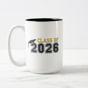 Caneca De Café Em Dois Tons Celebração de Graduação da Turma de 2026 Design-54