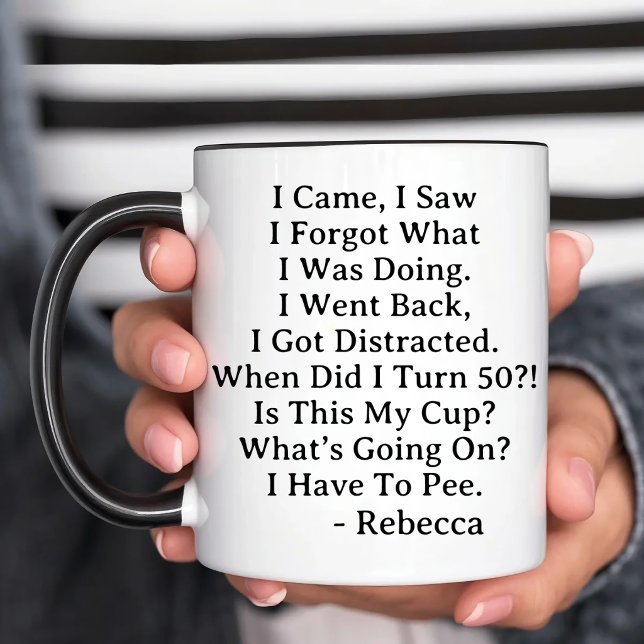 Caneca De Café Em Dois Tons Celebração Personalizada de Aniversário de 50 anos (Criador carregado)