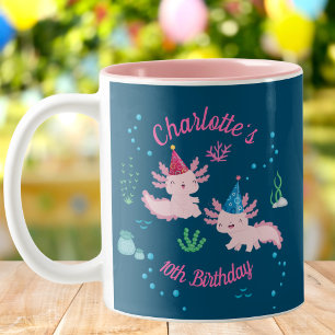 Caneca De Café Em Dois Tons Celebrar com a Magia Axolotl