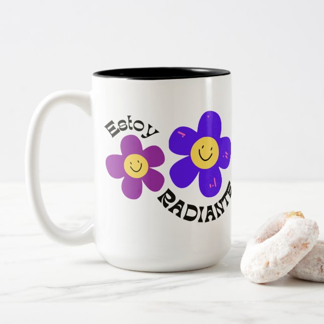 Caneca De Café Em Dois Tons celebrate every moment with our coffee cup (Com Donut)