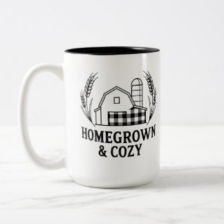 Caneca De Café Em Dois Tons Celeiro de Fazenda Caseira e Aconchegante