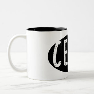 Caneca De Café Em Dois Tons Cello Oval Rough Text