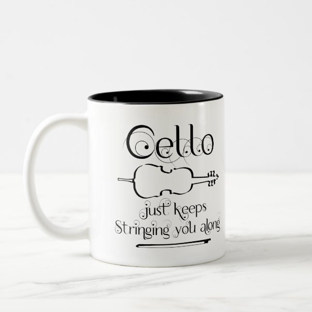 Caneca De Café Em Dois Tons Cello String Along (Esquerda)