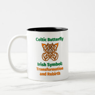 Caneca De Café Em Dois Tons Celtic Butterfly Irish Symbol: Transformação e