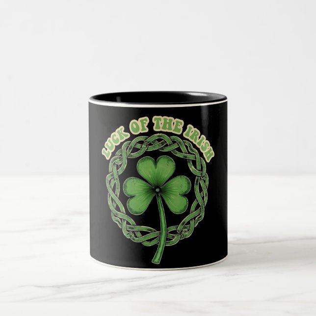 Caneca De Café Em Dois Tons Celtic Knot Shamrock (Centro)