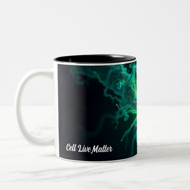 Caneca De Café Em Dois Tons Célula Biológica de Enfermeira Médica Personalizad (Esquerda)