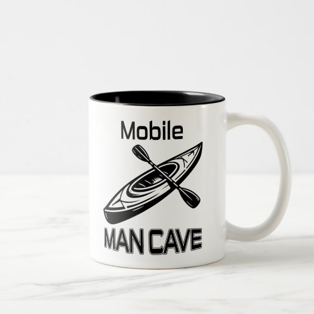 Caneca De Café Em Dois Tons Celular Cave Kayak (Direita)
