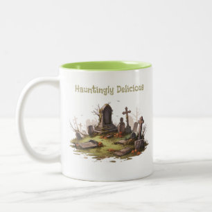 Caneca De Café Em Dois Tons Cemitério Assombrado Sinistro Espeluznante Diversã