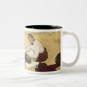 Caneca De Café Em Dois Tons Cena da praia de Edgar Degas