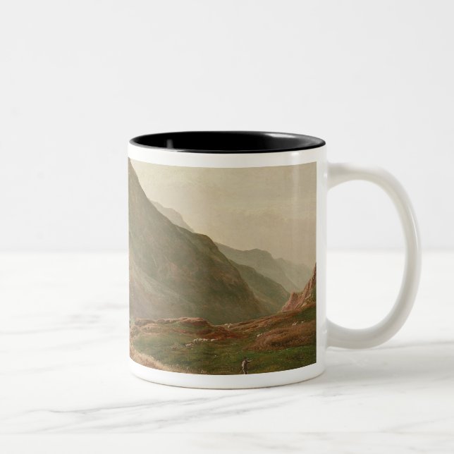 Caneca De Café Em Dois Tons Cena das montanhas (Direita)