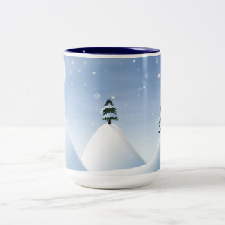 Caneca De Café Em Dois Tons Cena de inverno