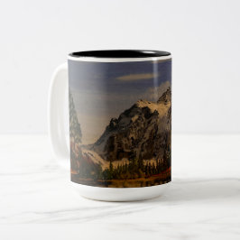 Caneca De Café Em Dois Tons Cena De Montanha, Por Gary Poling