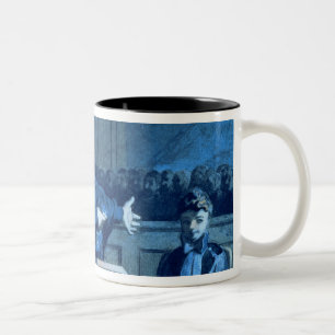 Caneca De Café Em Dois Tons Cena em um tribunal (w/c)