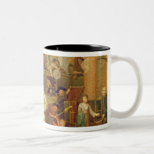 Caneca De Café Em Dois Tons Cena em uma rua de Londres, 1770 (óleo em canvas)