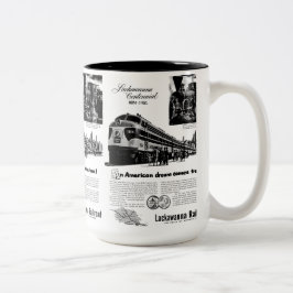 Caneca De Café Em Dois Tons Centennial 1951 da estrada de ferro de Lackawanna