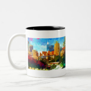 Caneca De Café Em Dois Tons Centro Raleigh North Carolina Skyline
