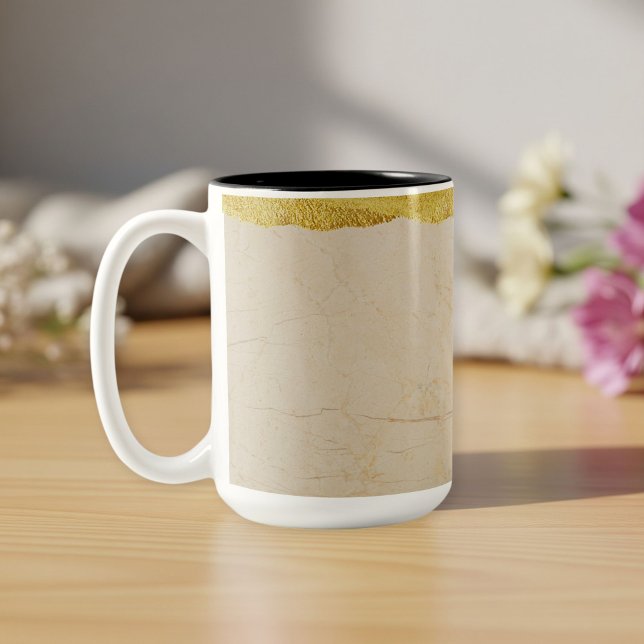 Caneca De Café Em Dois Tons ceramic cup with gold rim (Criador carregado)