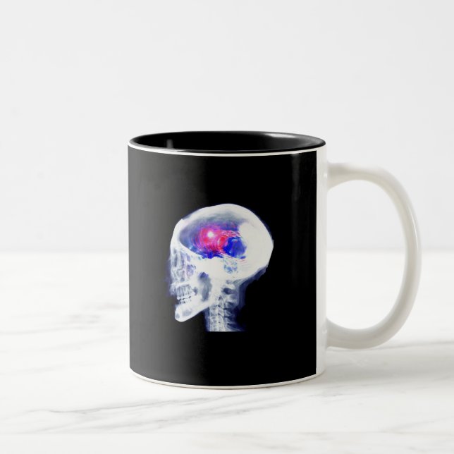 Caneca De Café Em Dois Tons Cérebro do Cyborg (Direita)