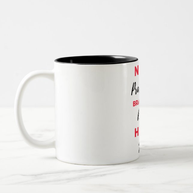 Caneca De Café Em Dois Tons Cérebros De Médico Coração 2 (Esquerda)