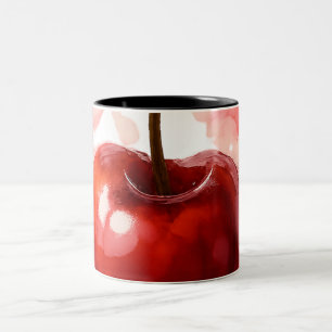 Caneca De Café Em Dois Tons Cereja na Tinta Álcool