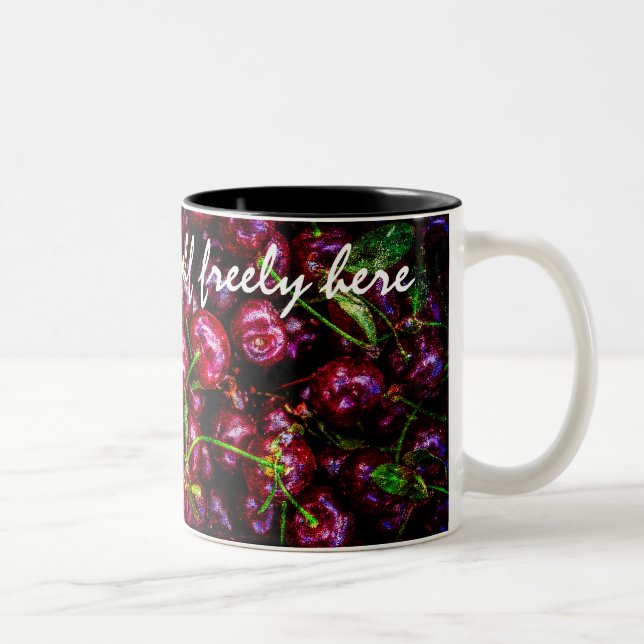 Caneca De Café Em Dois Tons Cerejas (Direita)