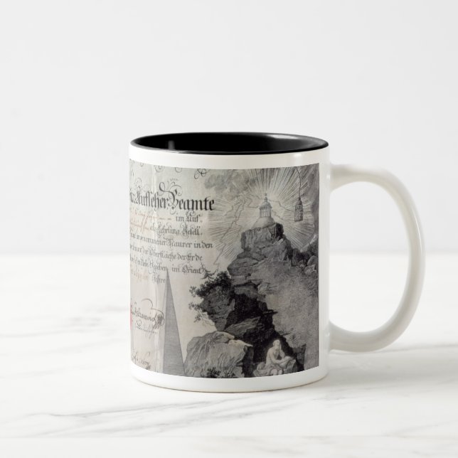 Caneca De Café Em Dois Tons Certificado maçónico, 1785 (Direita)
